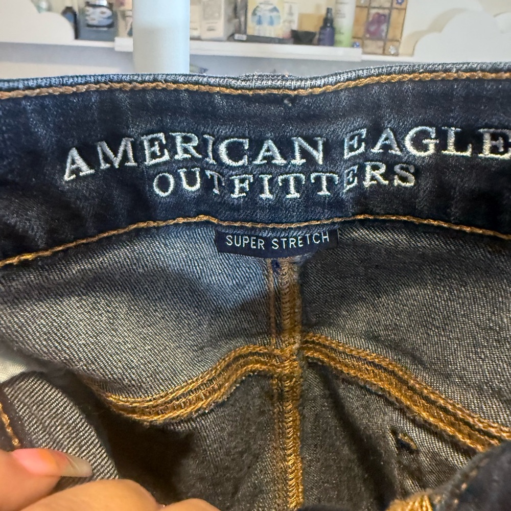 American Eagle Outfitters Dark Blue Denim Jean Shorts - Picture 6 of 12